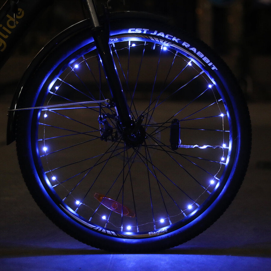 luci blu per ruote di bicicletta 2 pezzi senza batteria