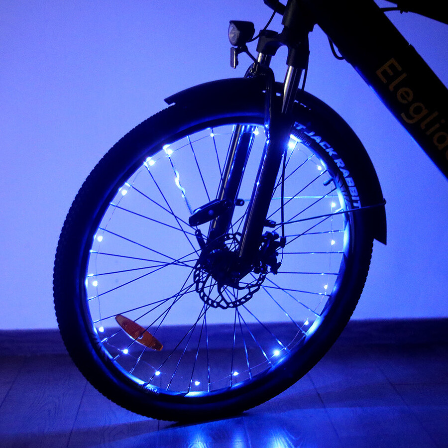 luci blu per ruote di bicicletta 2 pezzi senza batteria