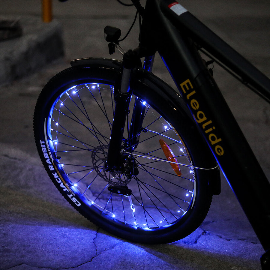 luci blu per ruote di bicicletta 2 pezzi senza batteria