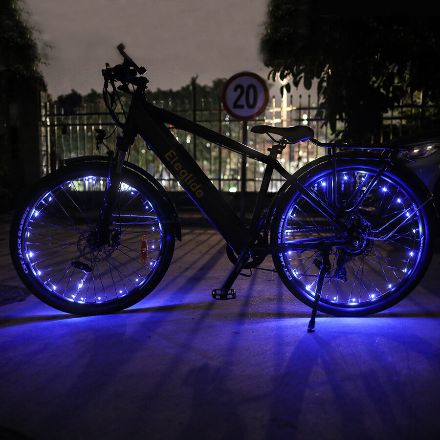 luci blu per ruote di bicicletta 2 pezzi senza batteria